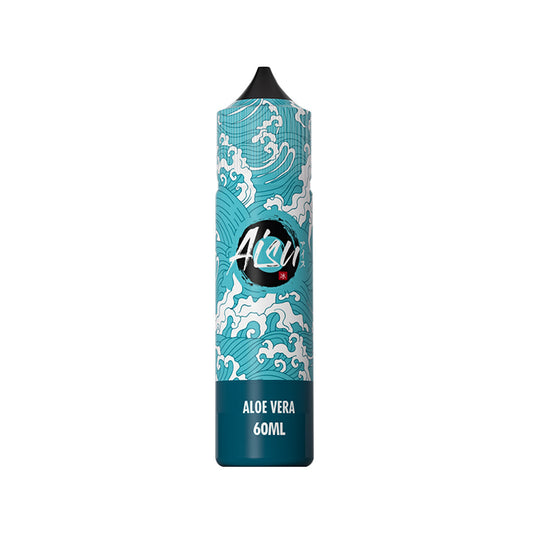 A turquoise colour bottle with aisu written on it