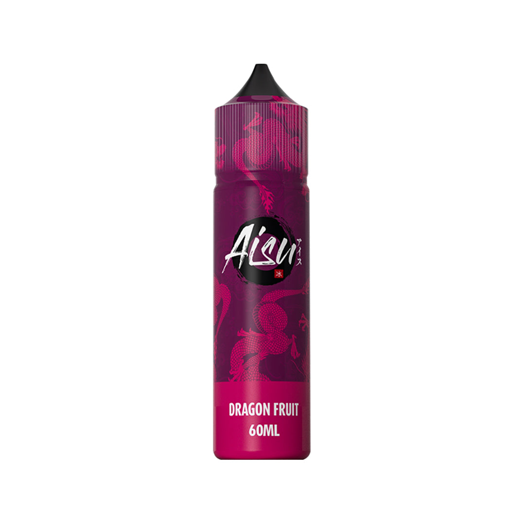 A reddish purple bottle of aisu E-liquid 